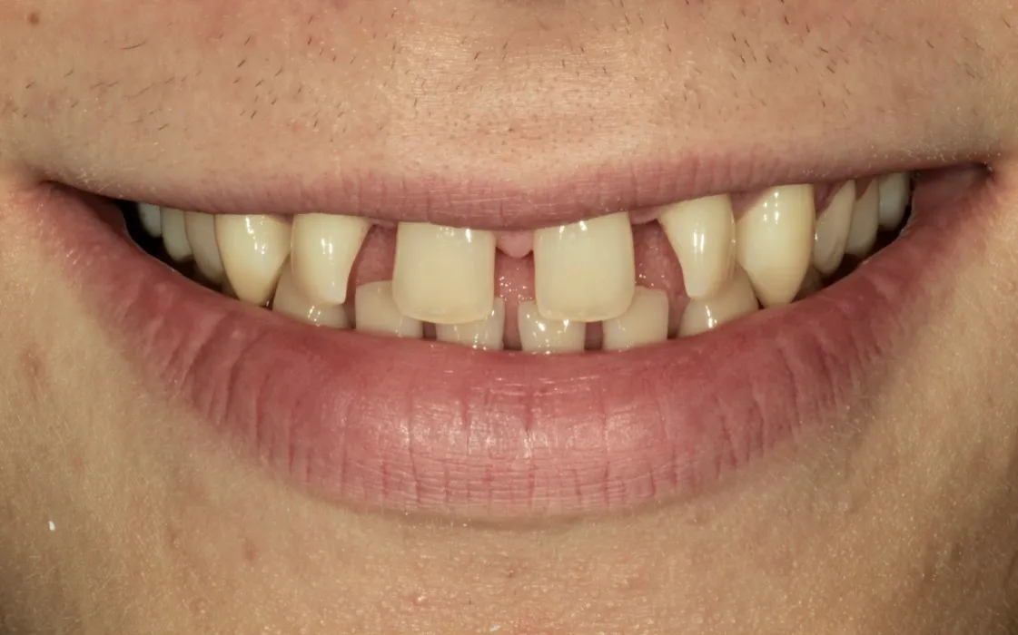 Zahnlücke vor der Versorgung mit Non-Prep Veneers